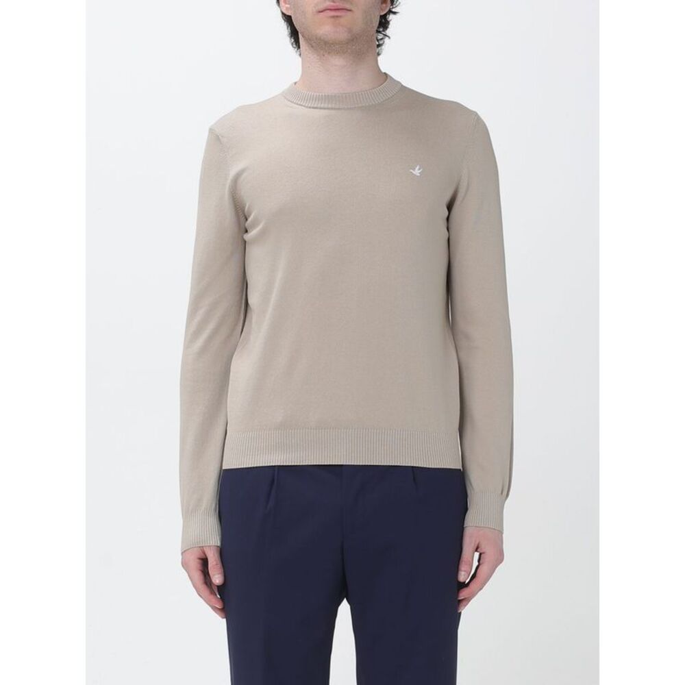 Brooksfield Men Cotton Crew Neck Sweater With Logo Brooksfield